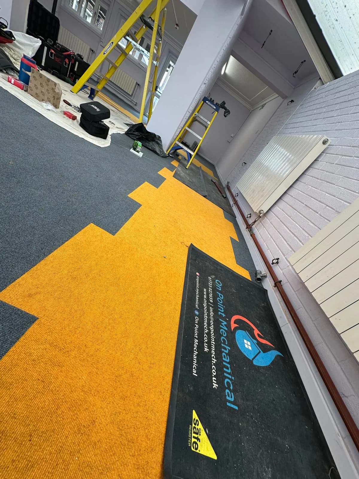 School heating pipework and radiator installation, project photograph 2 of 2