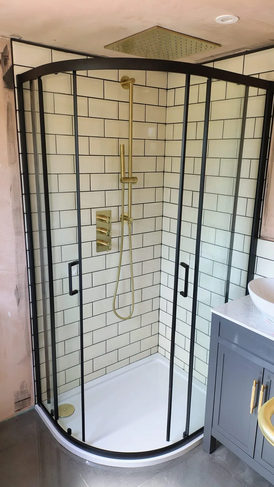 Brassware shower-room installation, project photograph 4 of 5