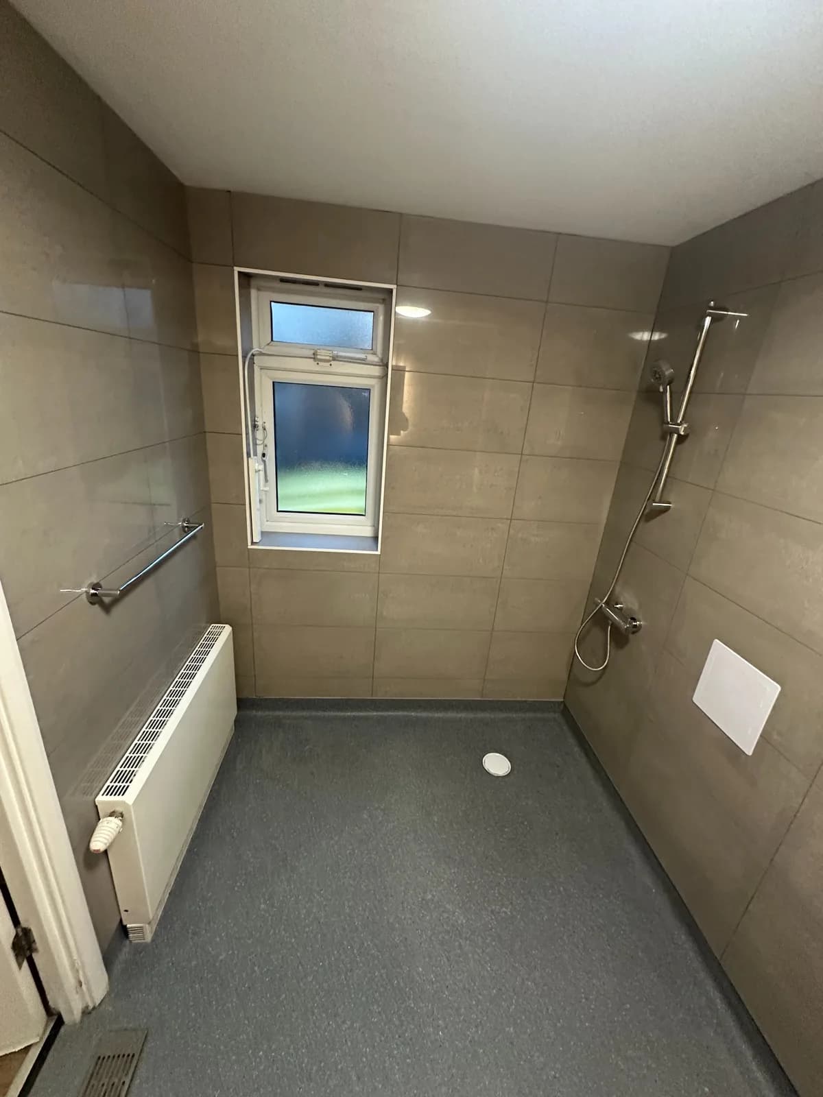 Contemporary grey bathroom installation, project photograph 2 of 3