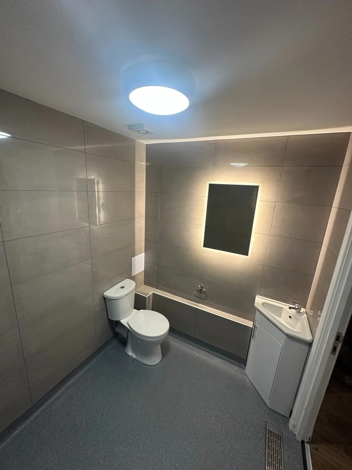 Contemporary grey bathroom installation, project photograph 3 of 3
