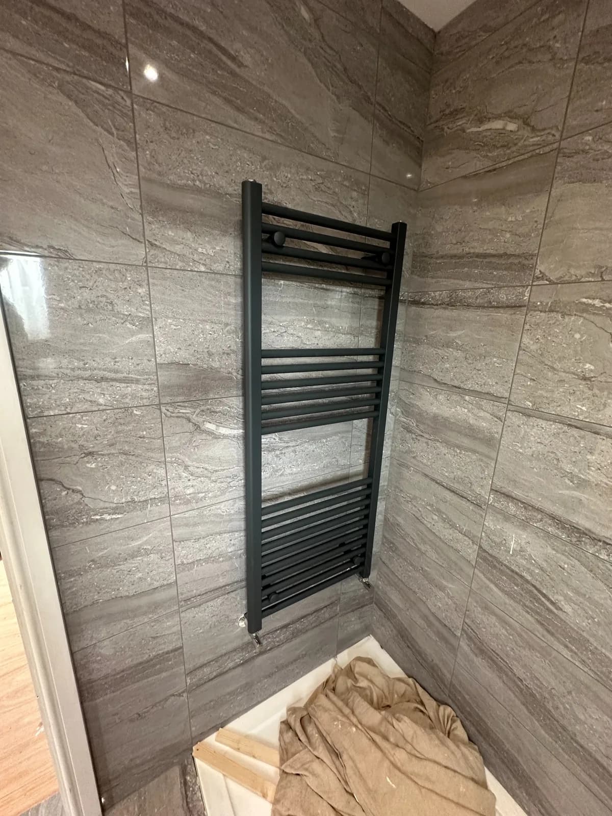 Marble-effect bathroom and shower installation, project photograph 4 of 4