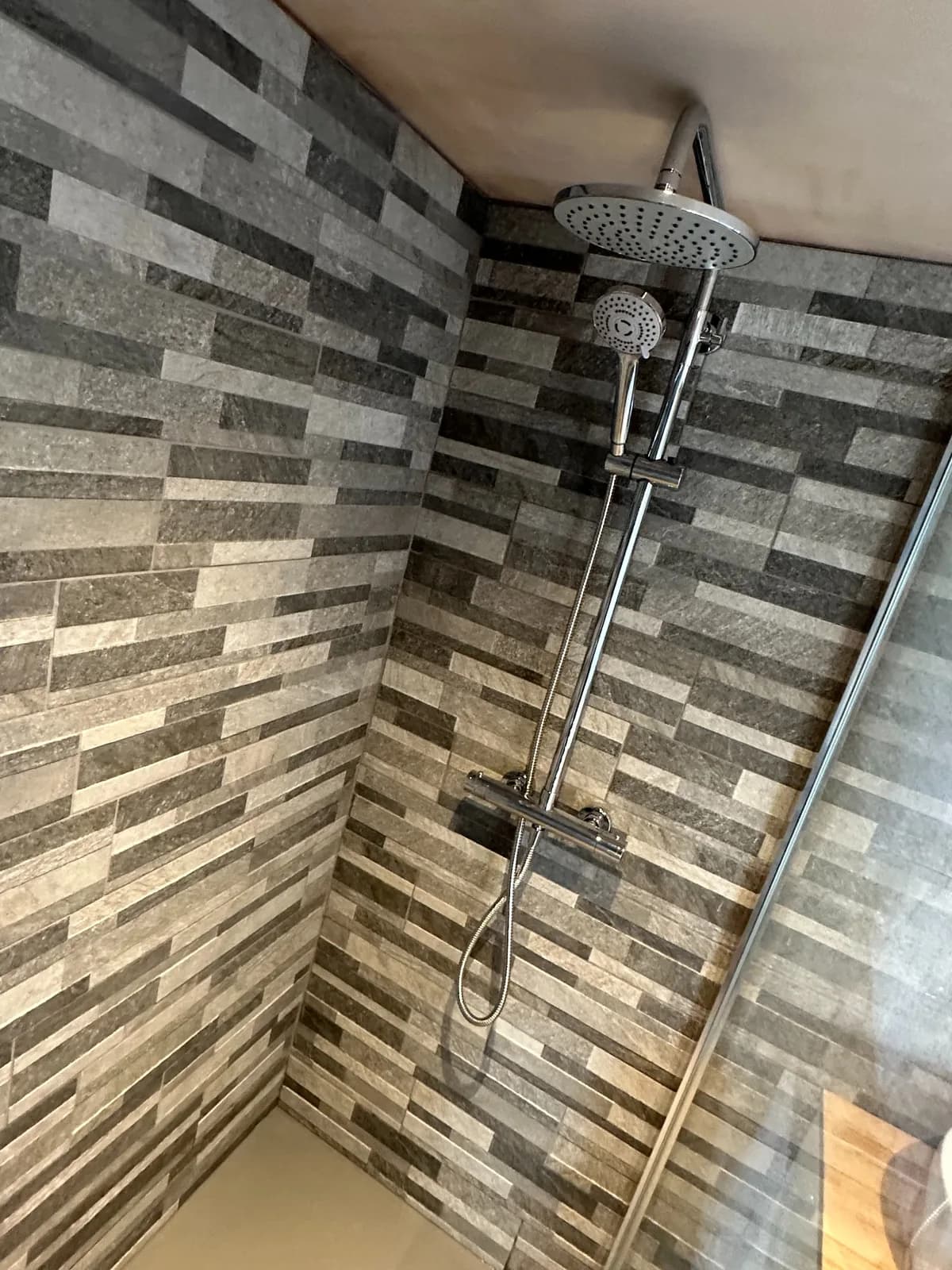 Wood-finish bathroom installation, project photograph 4 of 5